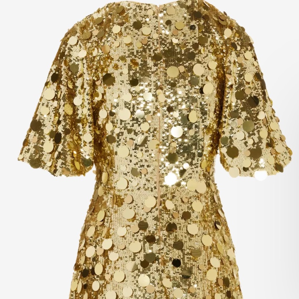 NWOT Boston Proper Size 8 Gold Sequin Women's Dress - Picture 3 of 9